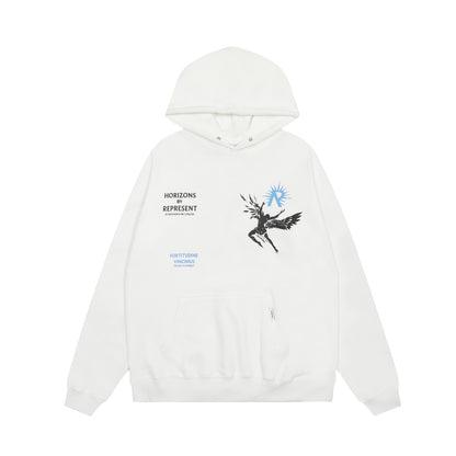 Unisex Oversized Graphic Hoodie Casual Streetwear Sweatshirt Letter Print Pullover Hooded Jumper for Men and Women