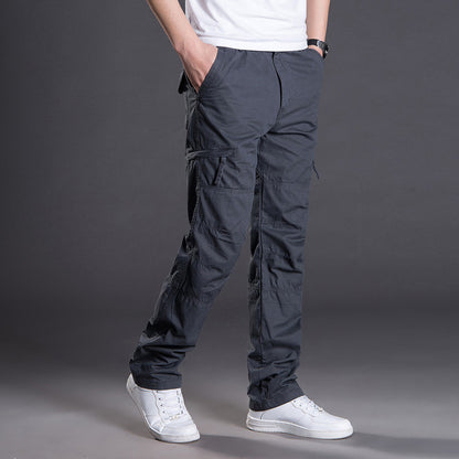 Unisex Plus Size Cargo Pants Straight Leg Multi-Pocket Outdoor Loose Casual Trousers Spring Summer Streetwear Outfit