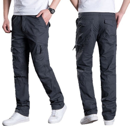 Unisex Plus Size Cargo Pants Straight Leg Multi-Pocket Outdoor Loose Casual Trousers Spring Summer Streetwear Outfit