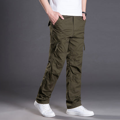 Unisex Plus Size Cargo Pants Straight Leg Multi-Pocket Outdoor Loose Casual Trousers Spring Summer Streetwear Outfit