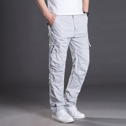 Unisex Plus Size Cargo Pants Straight Leg Multi-Pocket Outdoor Loose Casual Trousers Spring Summer Streetwear Outfit