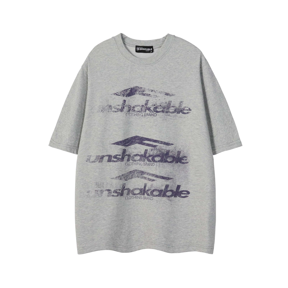 Unshakable Triple Logo Distressed Print Oversized Tee Vintage Washed Streetwear Short Sleeve T-Shirt - Seldom Seen Styles