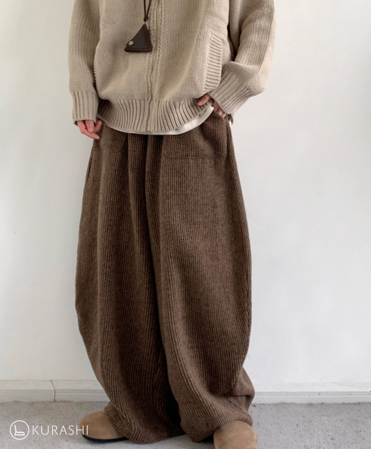 Women's Casual Y2K Baggy Corduroy Pants Elastic High Waisted Wide Leg Loose Palazzo Pants with Pockets - Seldom Seen Styles
