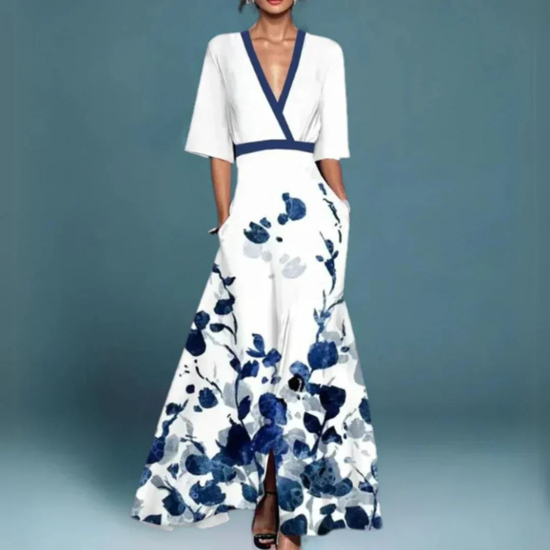 Jill™ | Elegant Maxi Dress with Floral Pattern - Seldom Seen Styles