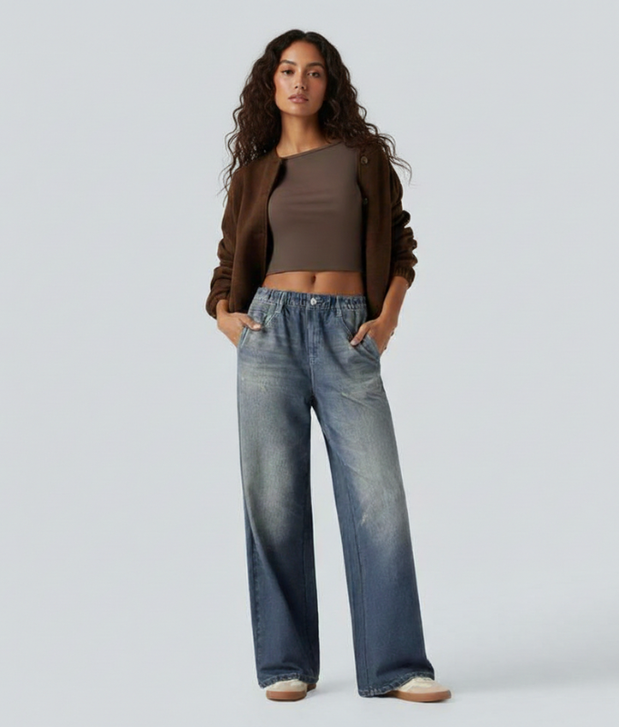 Women's Wide Leg Jeans High Waist Flowy Denim Pants Loose Fit Casual Trousers Regular Petite Tall Plus Size S-3XL - Seldom Seen Styles
