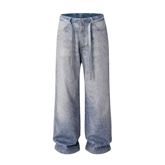 VYBES Rhinestone Baggy Pants - Seldom Seen Styles