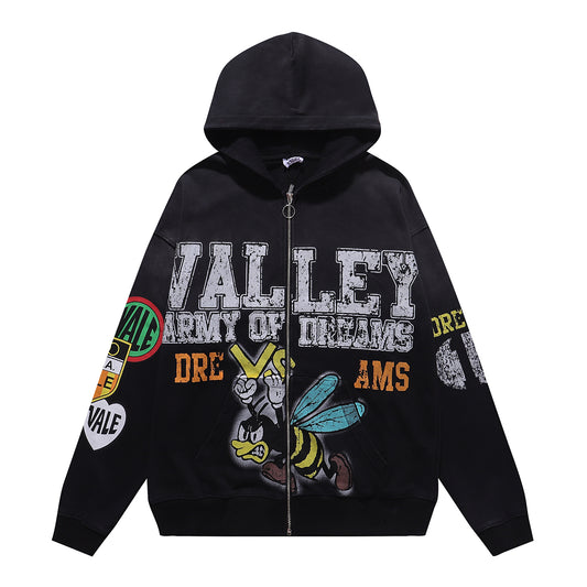 Vale Forever Army Of Dreams Zip Hoodie Black - Seldom Seen Styles