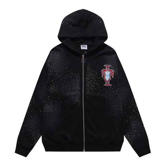 Vale Forever Pluto Clustered Zip Up Hoodie Black - Seldom Seen Styles