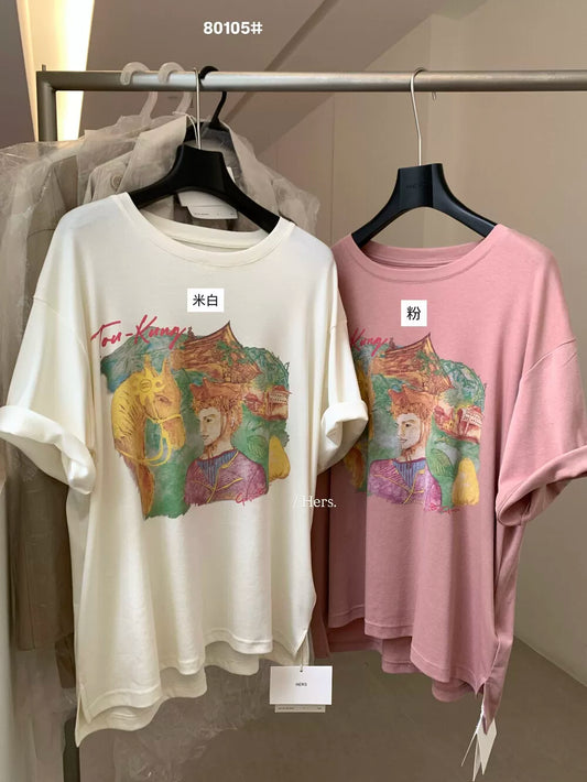 Vintage Art Graphic T-Shirt – Abstract Illustration Loose Fit Casual Oversized Tee - Seldom Seen Styles