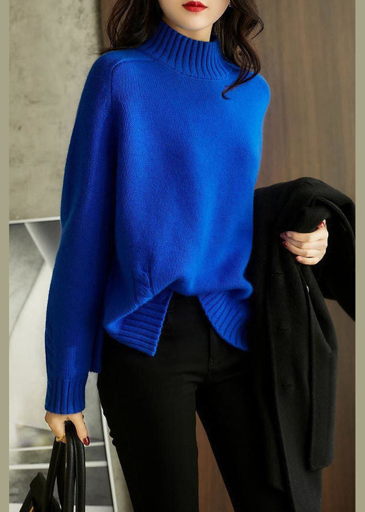 Vintage Blue side open slim fit Wool Fall Knit sweaters - Seldom Seen Styles