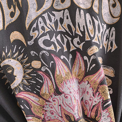 Haut à manches courtes à imprimé vintage