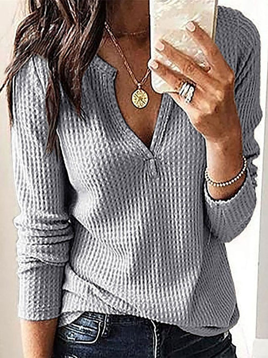 Vintage Solid Long Sleeves Shirt & Top - Seldom Seen Styles