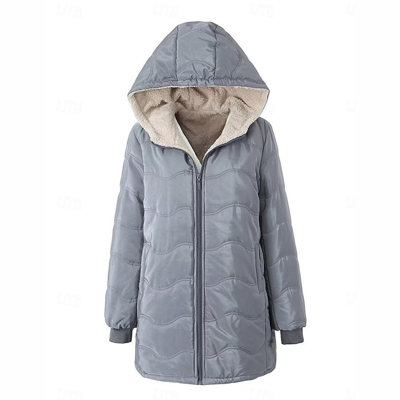 Warm jacket with hood and zip for women - Seldom Seen Styles