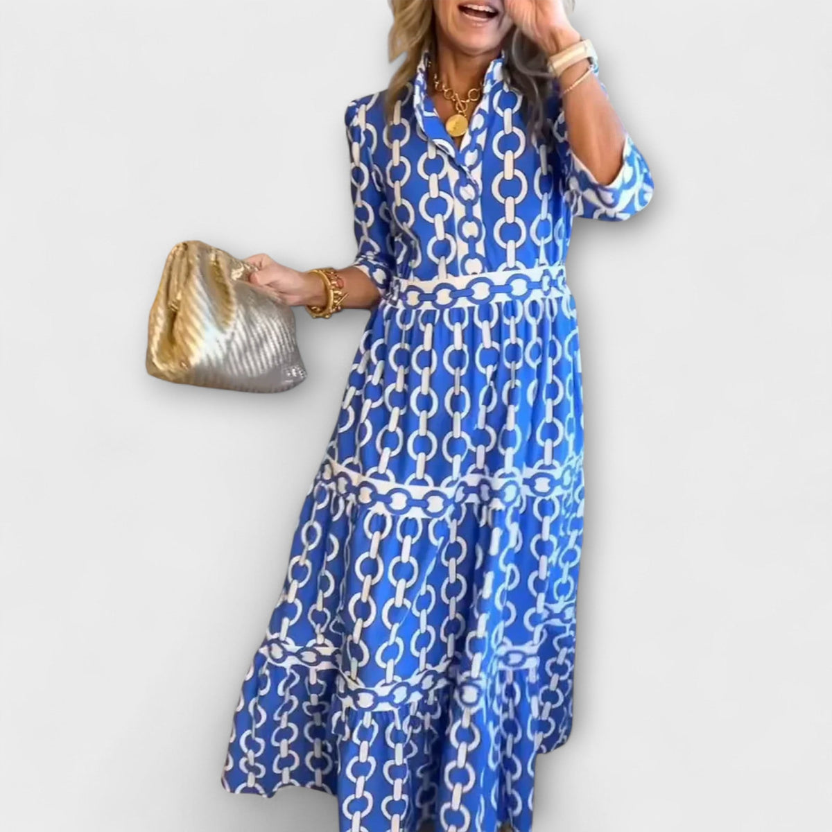 Wendy™ | Midi Dress with Chain Pattern - Seldom Seen Styles