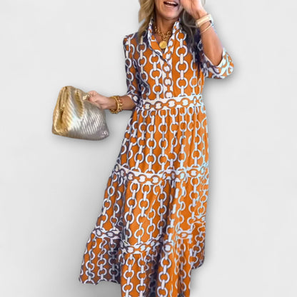 Wendy™ | Robe midi à motif chaîne