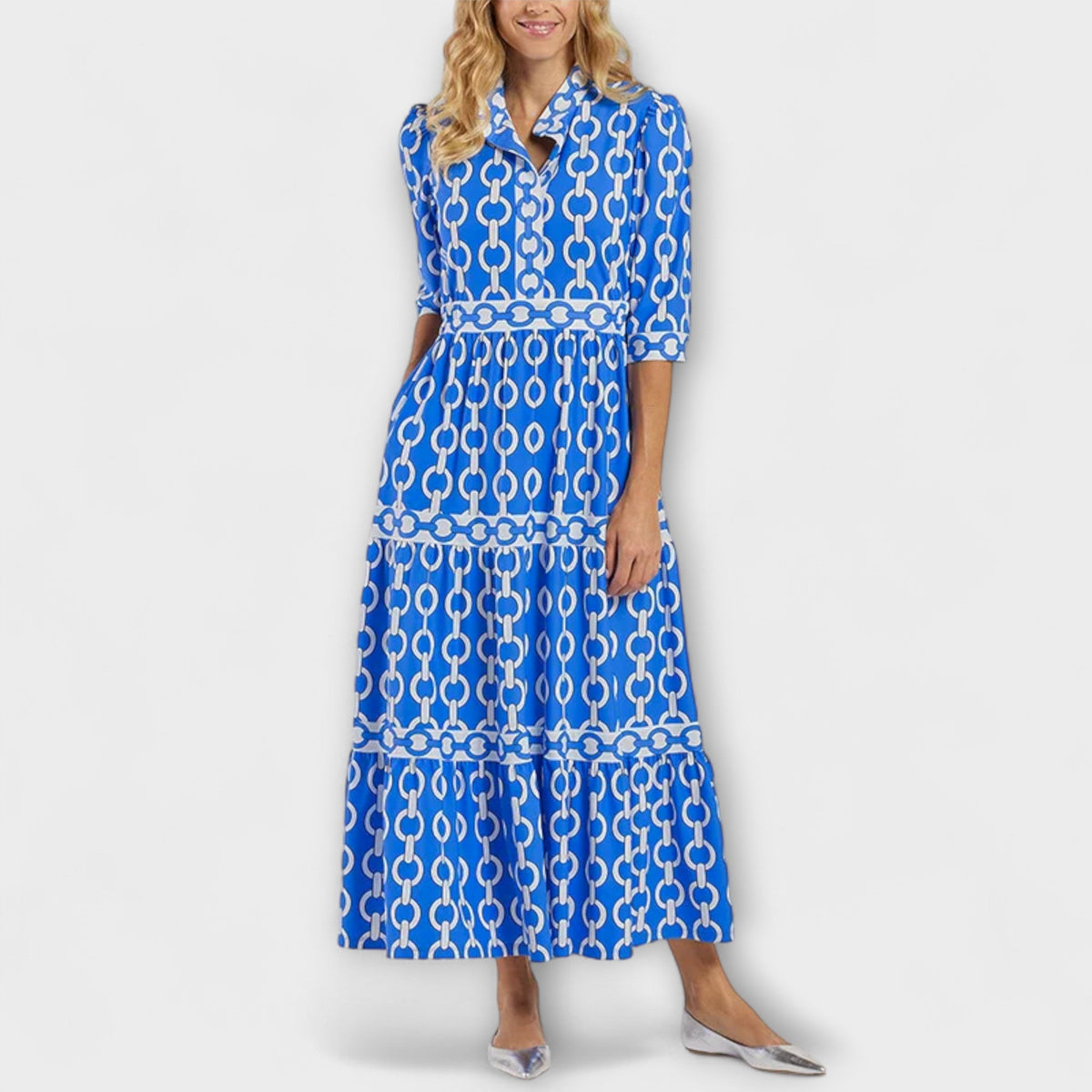 Wendy™ | Midi Dress with Chain Pattern - Seldom Seen Styles