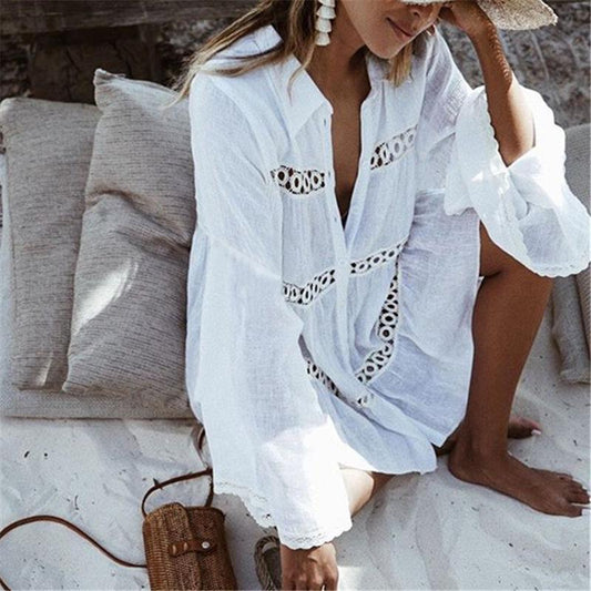 White Bohemian Beach Cover Up - Seldom Seen Styles