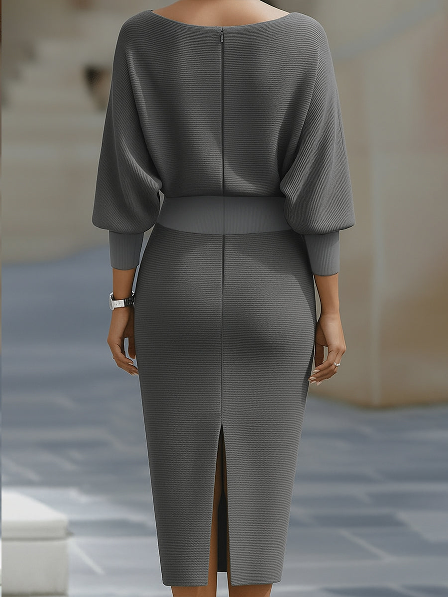 White Draped Batwing Midi Dress - Seldom Seen Styles