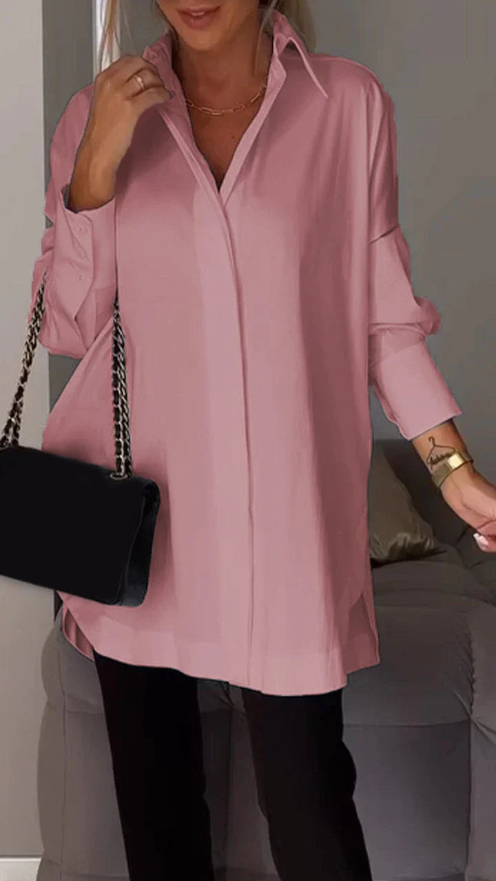 White Lapel Slit Shirt - Seldom Seen Styles