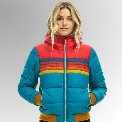 Winterjacke Damen Freizeit Kapuzenjacke bedruckt kurze Baumwolljacke modische Freizeit Outdoor Baumwollkleidung