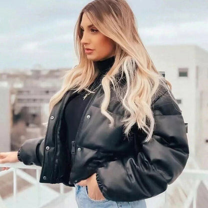 ❄️Winter Specials❄️ PU leather quilted jacket for women