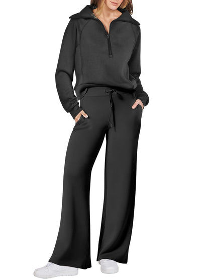 Women 2 Piece Outfits Sweatsuit Oversized Sweatshirt Sweatpants Tracksuit Sweat Lounge Matching Set 2025 Fall Trendy Polyester Womenswear