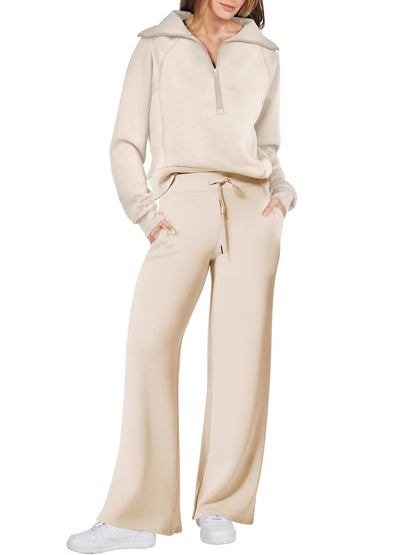Women 2 Piece Outfits Sweatsuit Oversized Sweatshirt Sweatpants Tracksuit Sweat Lounge Matching Set 2025 Fall Trendy Polyester Womenswear