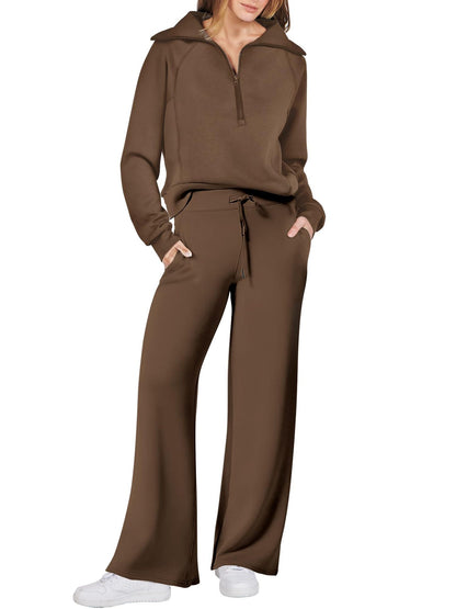 Women 2 Piece Outfits Sweatsuit Oversized Sweatshirt Sweatpants Tracksuit Sweat Lounge Matching Set 2025 Fall Trendy Polyester Womenswear