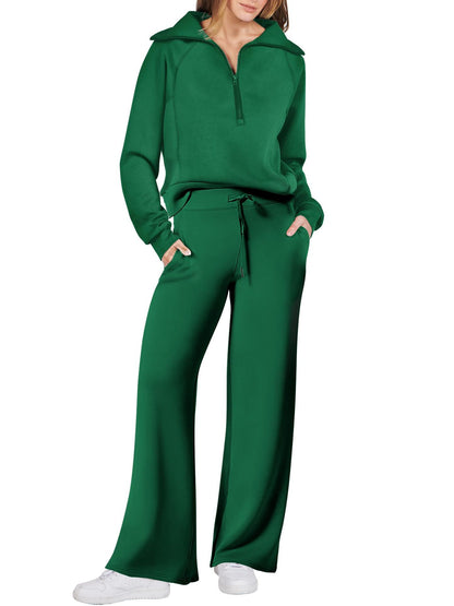 Women 2 Piece Outfits Sweatsuit Oversized Sweatshirt Sweatpants Tracksuit Sweat Lounge Matching Set 2025 Fall Trendy Polyester Womenswear