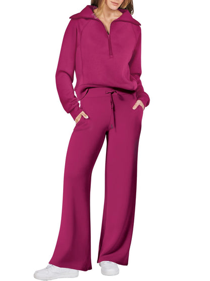 Women 2 Piece Outfits Sweatsuit Oversized Sweatshirt Sweatpants Tracksuit Sweat Lounge Matching Set 2025 Fall Trendy Polyester Womenswear