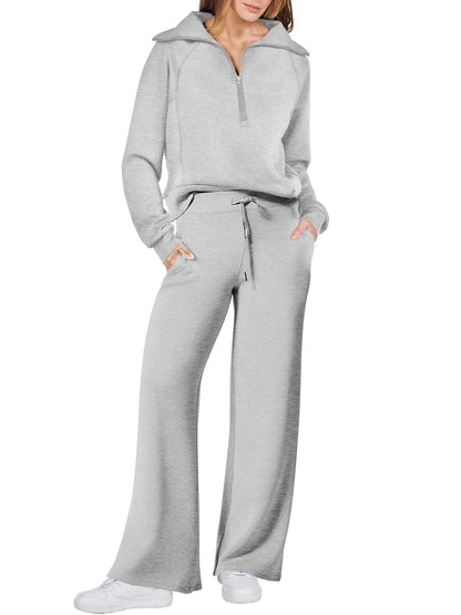 Women 2 Piece Outfits Sweatsuit Oversized Sweatshirt Sweatpants Tracksuit Sweat Lounge Matching Set 2025 Fall Trendy Polyester Womenswear