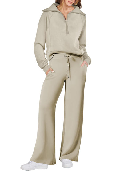 Women 2 Piece Outfits Sweatsuit Oversized Sweatshirt Sweatpants Tracksuit Sweat Lounge Matching Set 2025 Fall Trendy Polyester Womenswear