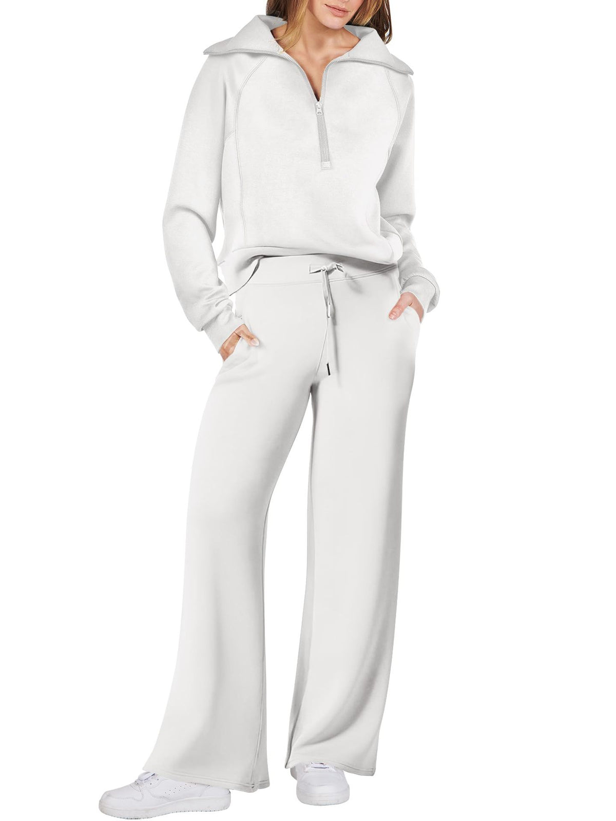 Women 2 Piece Outfits Sweatsuit Oversized Sweatshirt Sweatpants Tracksuit Sweat Lounge Matching Set 2025 Fall Trendy Polyester Womenswear - Seldom Seen Styles