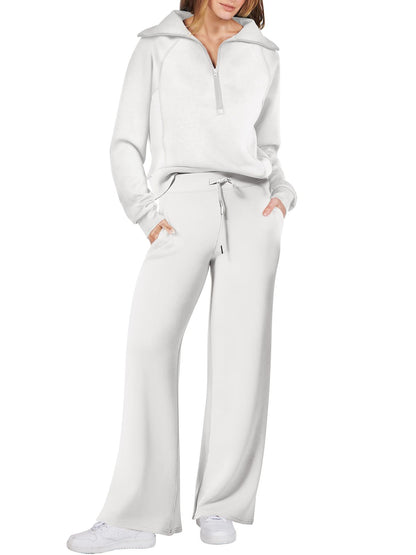 Women 2 Piece Outfits Sweatsuit Oversized Sweatshirt Sweatpants Tracksuit Sweat Lounge Matching Set 2025 Fall Trendy Polyester Womenswear