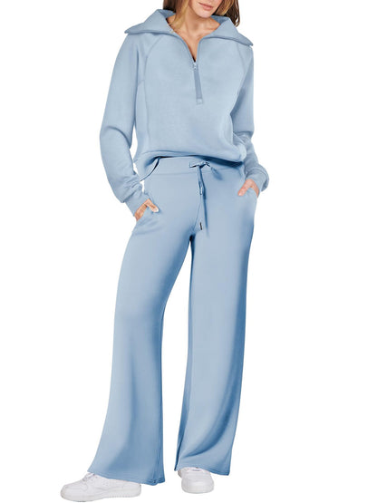 Women 2 Piece Outfits Sweatsuit Oversized Sweatshirt Sweatpants Tracksuit Sweat Lounge Matching Set 2025 Fall Trendy Polyester Womenswear