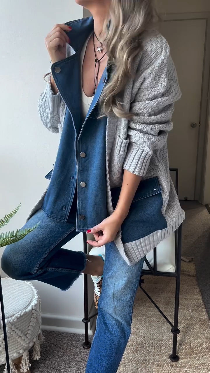 Women Collar Patchwork Knitted Casual Coat - Seldom Seen Styles