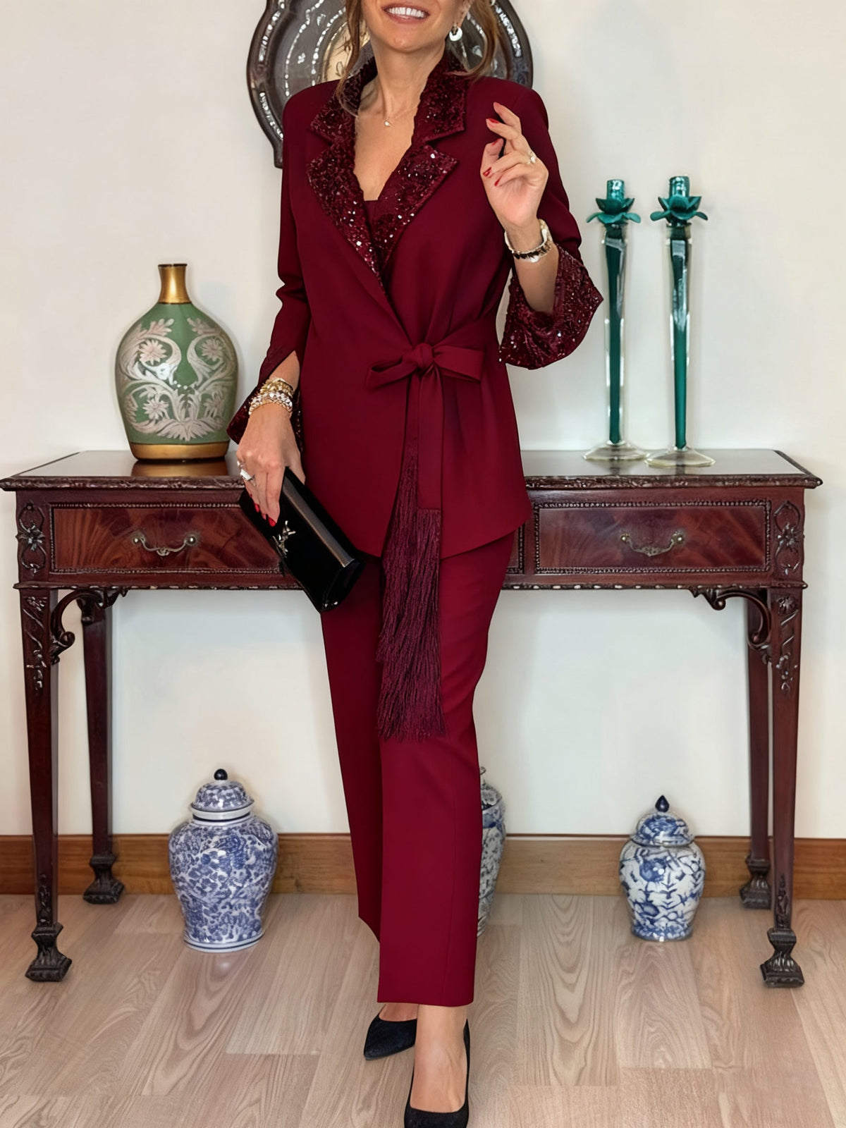 Women Lapel Jacket + Pants Temperament Commuter Suit - Seldom Seen Styles