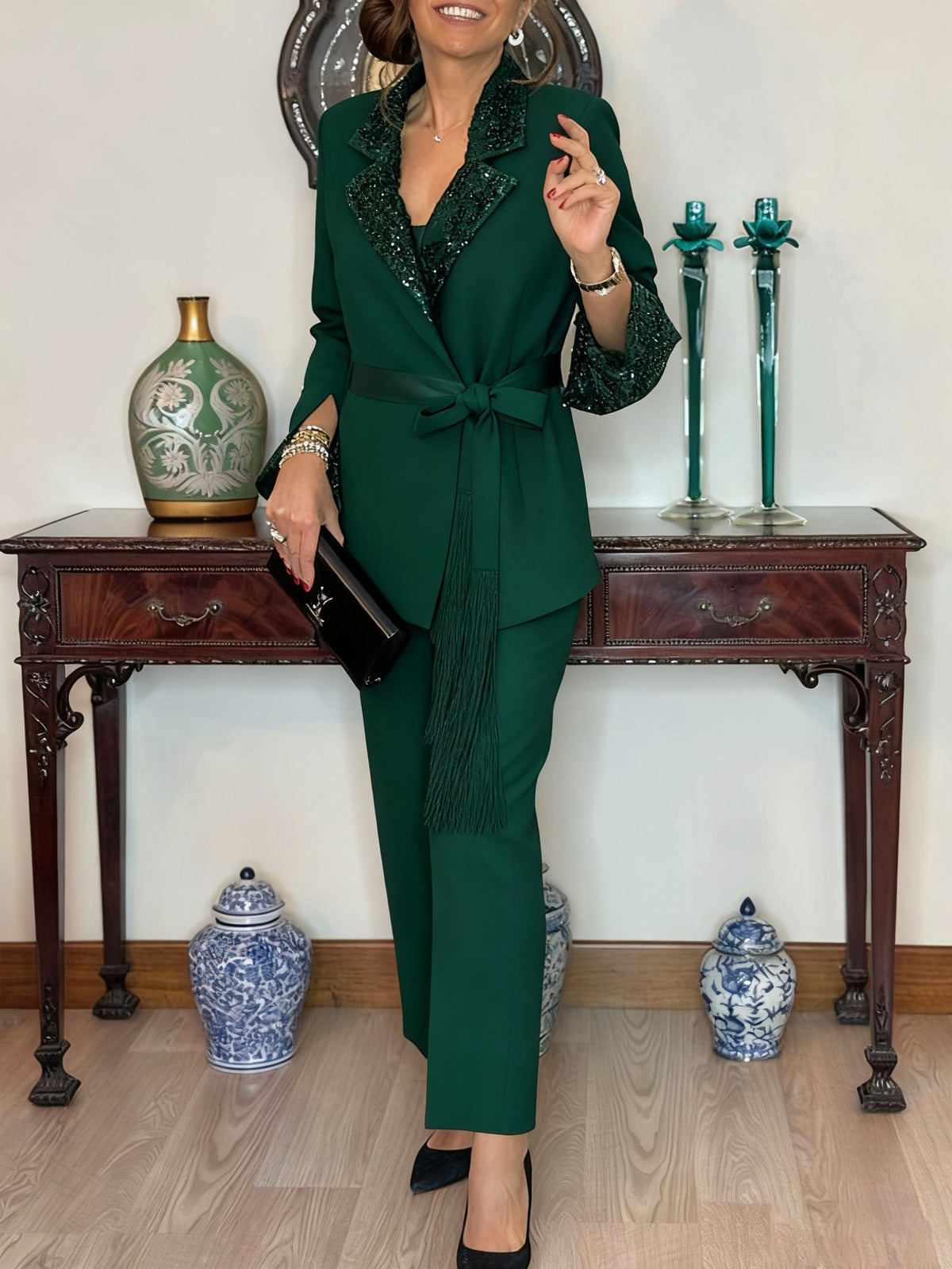 Women Lapel Jacket + Pants Temperament Commuter Suit - Seldom Seen Styles