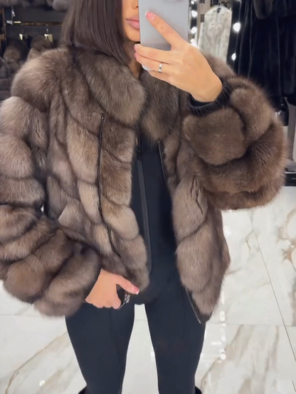 Manteau décontracté en peluche épissé pour femme