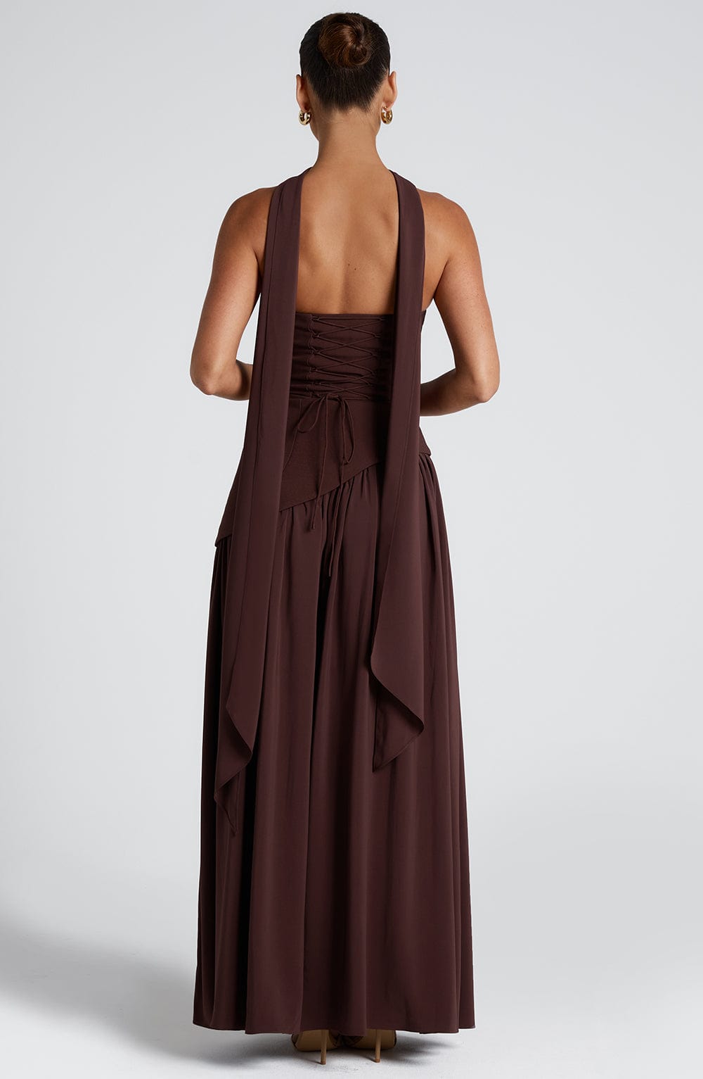 Women Strapless Patchwork Maxi Dress Sexy High Slit Tube Top Party Club with Scarf Long Prom Wedding Guest Dresses - Seldom Seen Styles
