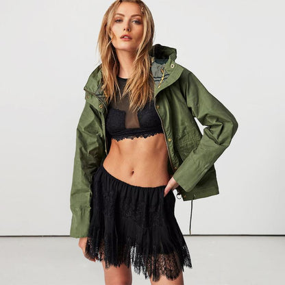 Women Y2k Lace Mini Skirts Summer Lace Slip Skirt Pleated Ruffle Floral Lace Tiered Short Skirts Underskirt