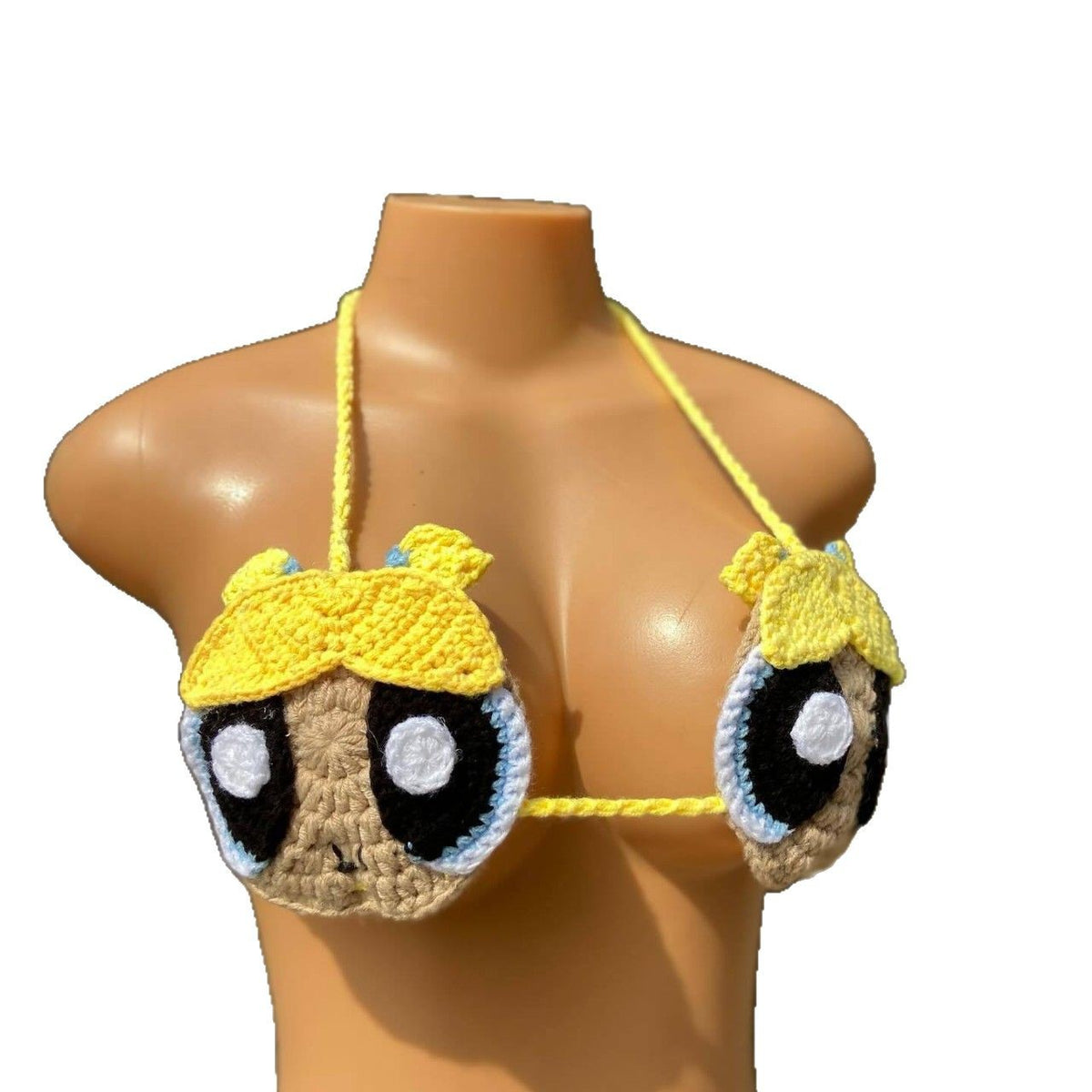 Women's 100% Handmade Crochet Cartoon Bikini Set Colorful Strap Split Swimsuit Beach Vacation Summer Swimwear - Seldom Seen Styles