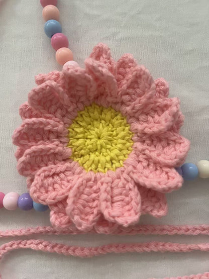 Women's 100% Handmade Wool Flower Crochet Bikini Set Sweet Sexy Swimsuit Beach Vacation Summer Swimwear