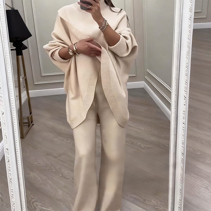 Ensemble pull et pantalon amples 2 pièces pour femme