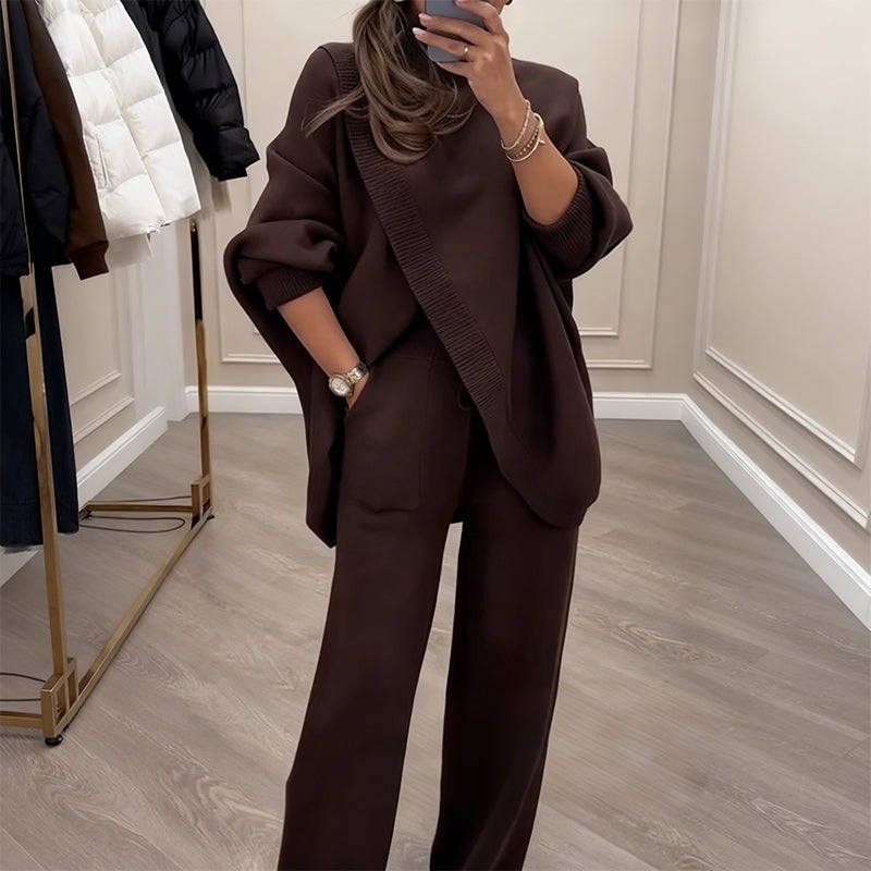 Women's 2-Piece Oversized Sweater & Pants Set - Seldom Seen Styles