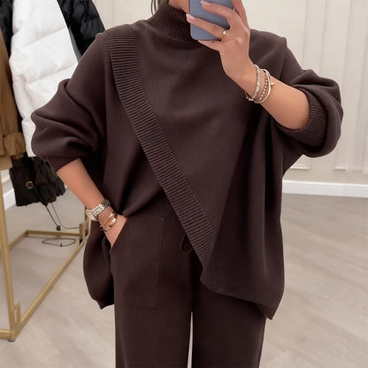 Ensemble pull et pantalon amples 2 pièces pour femme