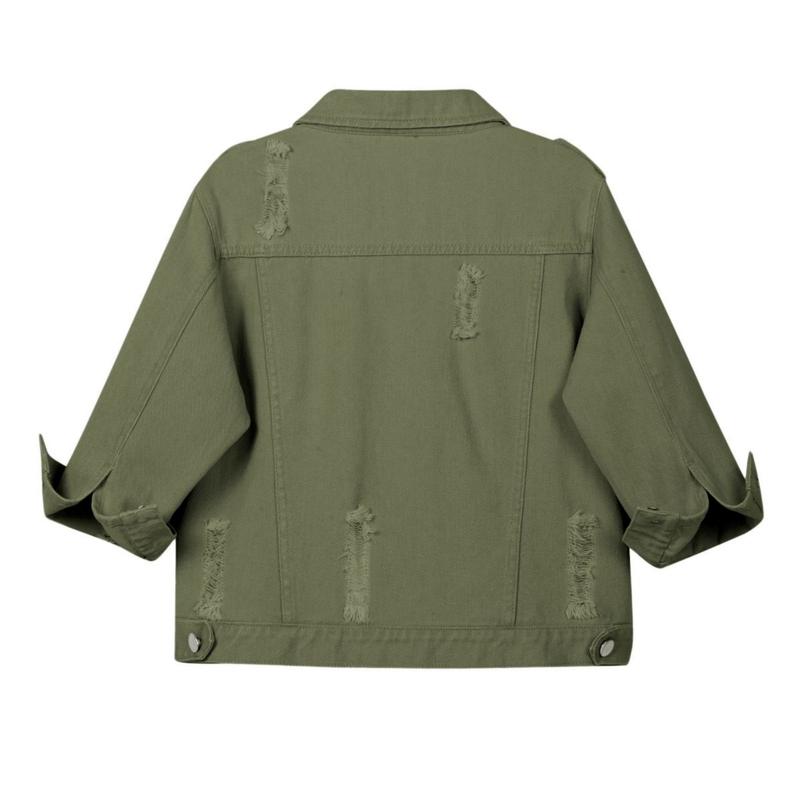 Women’s 3/4 Sleeve Washed Denim Jackets Distressed Light Cropped Jean Jackets Coats Casual Womenswear - Seldom Seen Styles