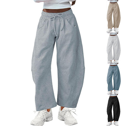 Women's Baggy Wide Leg Sweatpants with Drawstring Waist and Pockets