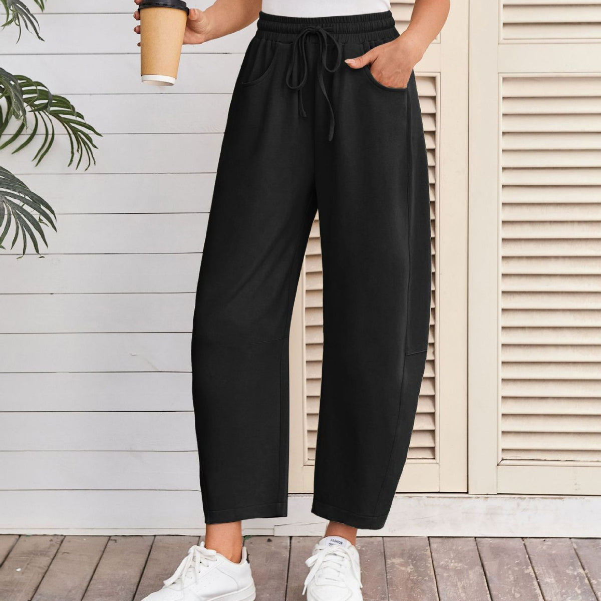 Women's Baggy Wide Leg Sweatpants with Drawstring Waist and Pockets - Seldom Seen Styles