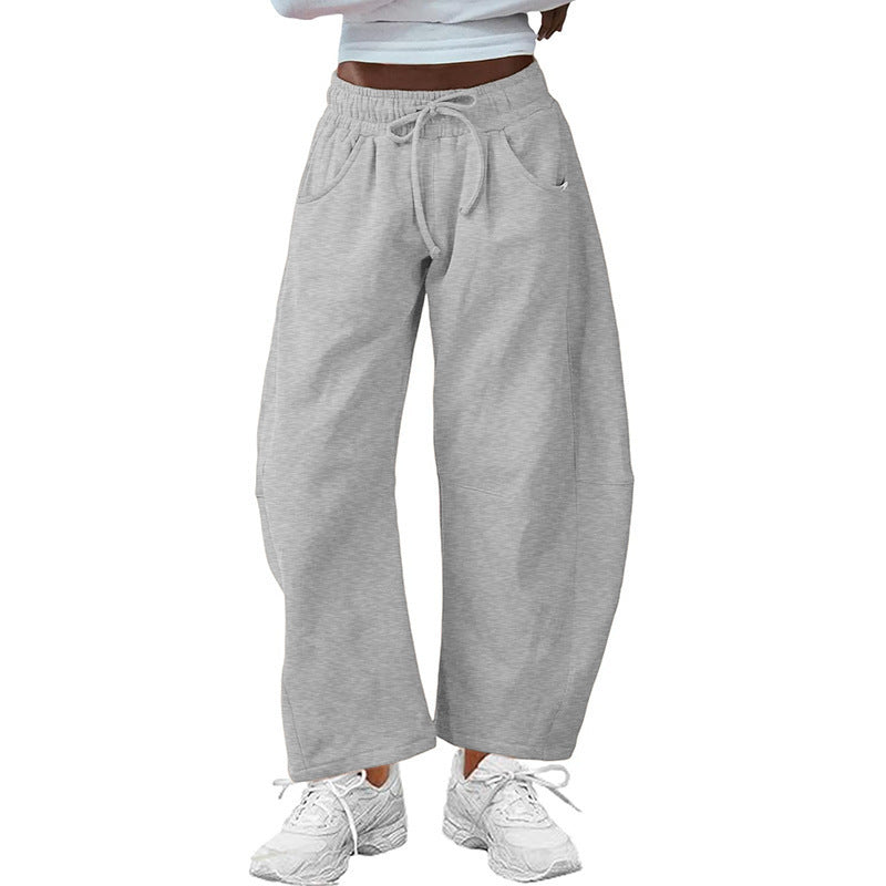 Women's Baggy Wide Leg Sweatpants with Drawstring Waist and Pockets - Seldom Seen Styles